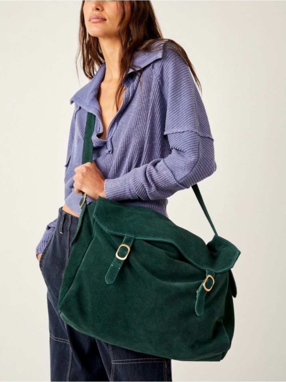FP Zahara Suede Messenger Bag - Picture 12 of 13